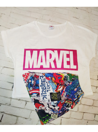 Женская трикотажная пижама топ и шорты Marvel