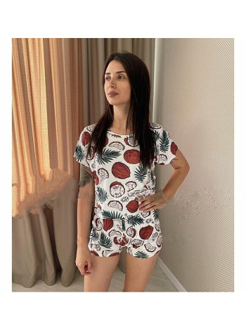 Женская молодежная пижама футболка и шорты кокос