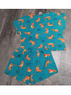 Женский летний комплект-пижама шорты и футболка с кошечками
