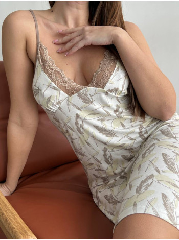 Женская ночная рубашка из вискозы цветочный принт