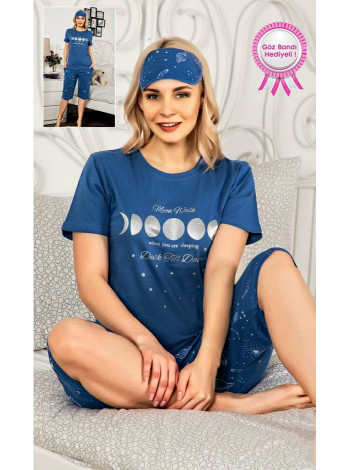 Женская пижама футболка с бриджами принт космос