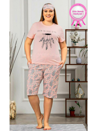 Женский комплект-пижама бриджи и футболка хлопок