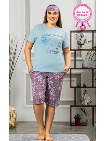 Женский комплект-пижама с бриджами больших размеров 3XL