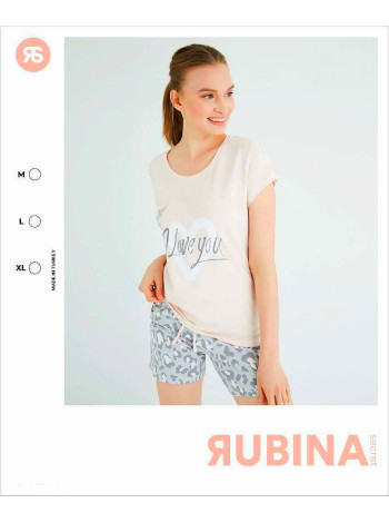 Летняя женская пижама шорты и футболка хлопок