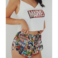 Женская шелковая пижама с принтом Marvel