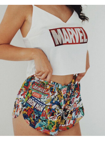 Женская шелковая пижама с принтом Marvel