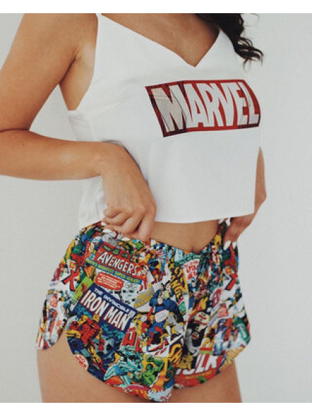 Жіноча шовкова піжама з принтом Marvel