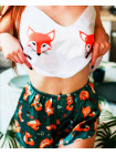Женская шелковая пижама лиса, лисички