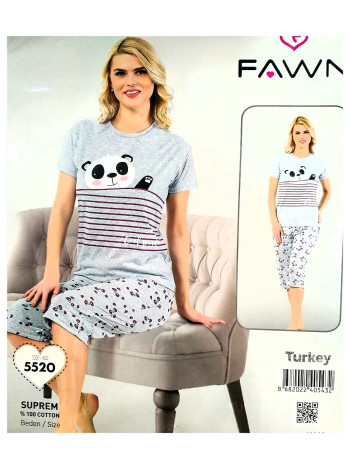 Женская пижама футболка с бриджами Fawn