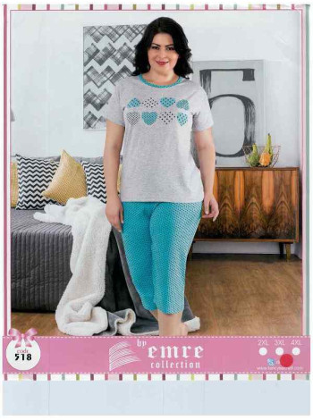 Пижама женская большого размера "Emre collection" Турция размеры: 2XL,3XL,4XL