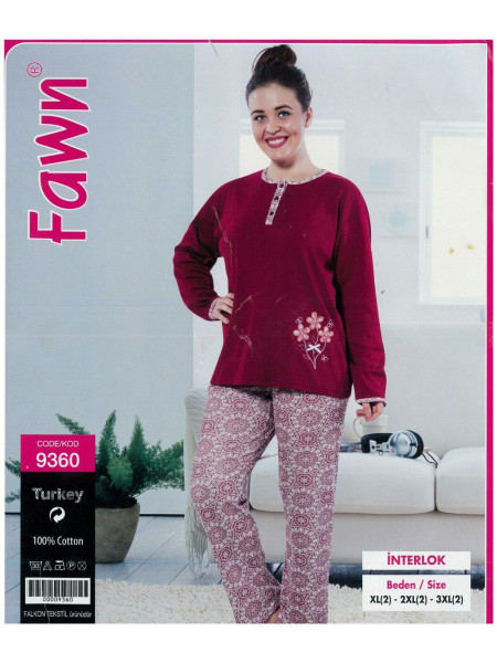 Пижама женская интерлок "Fawn" Турция