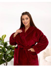 Женский длинный махровый халат Bordeaux Shawl бордо