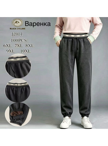 Женские джем-штаны на меху  BATTAL 6XL- 10XL черный
