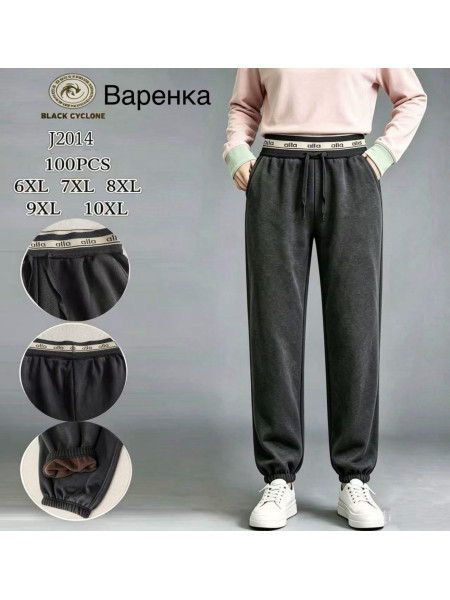 Женские джем-штаны на меху  BATTAL 6XL- 10XL черный